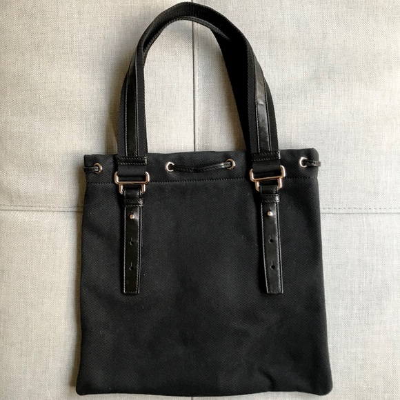 YSL Yves Saint Laurent Vintage Iconic Black Canvas Tote - Picture 3 of 7